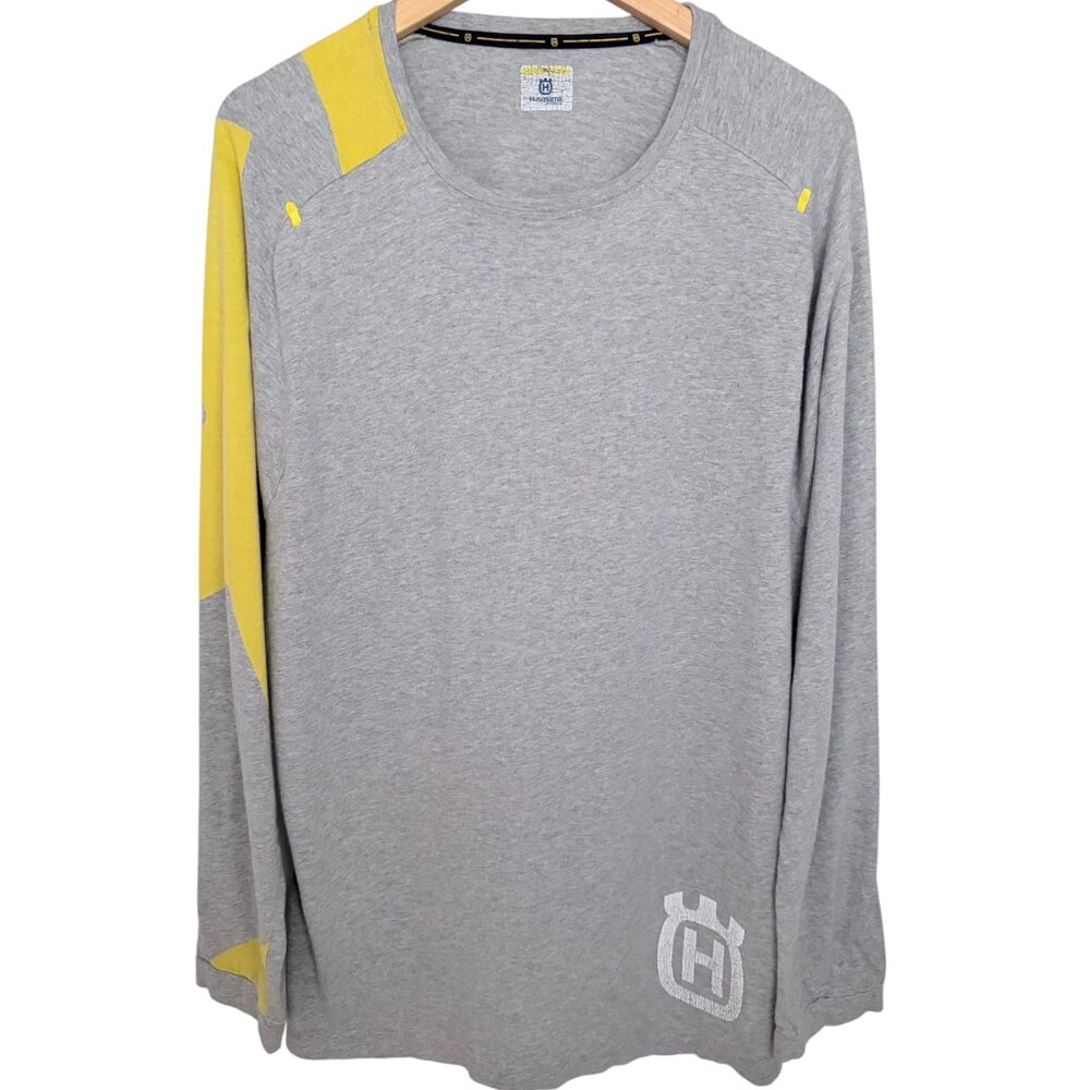 Husqvarna T-Shirt Men's XL Gray Husqvarna Motorcycles Yellow